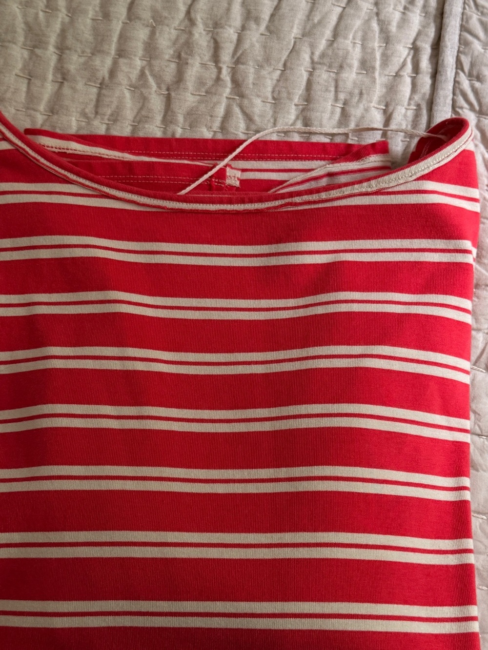 Free People Orange/Red & Cream Striped Relaxed Long Sleeve - Picture 3 of 4